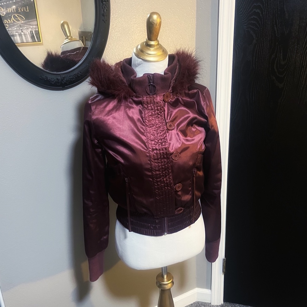 Maroon stussy jacket
